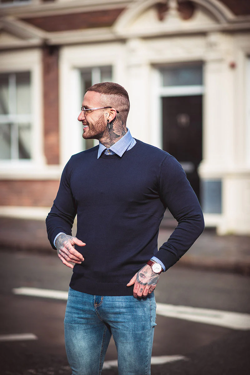 Cavani KN101 Navy - Gebreide trui voor heren - Afbeelding 8