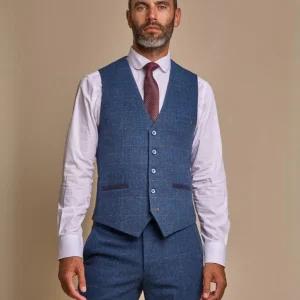 Cavani - Gilet Carnegi Navy Tweed