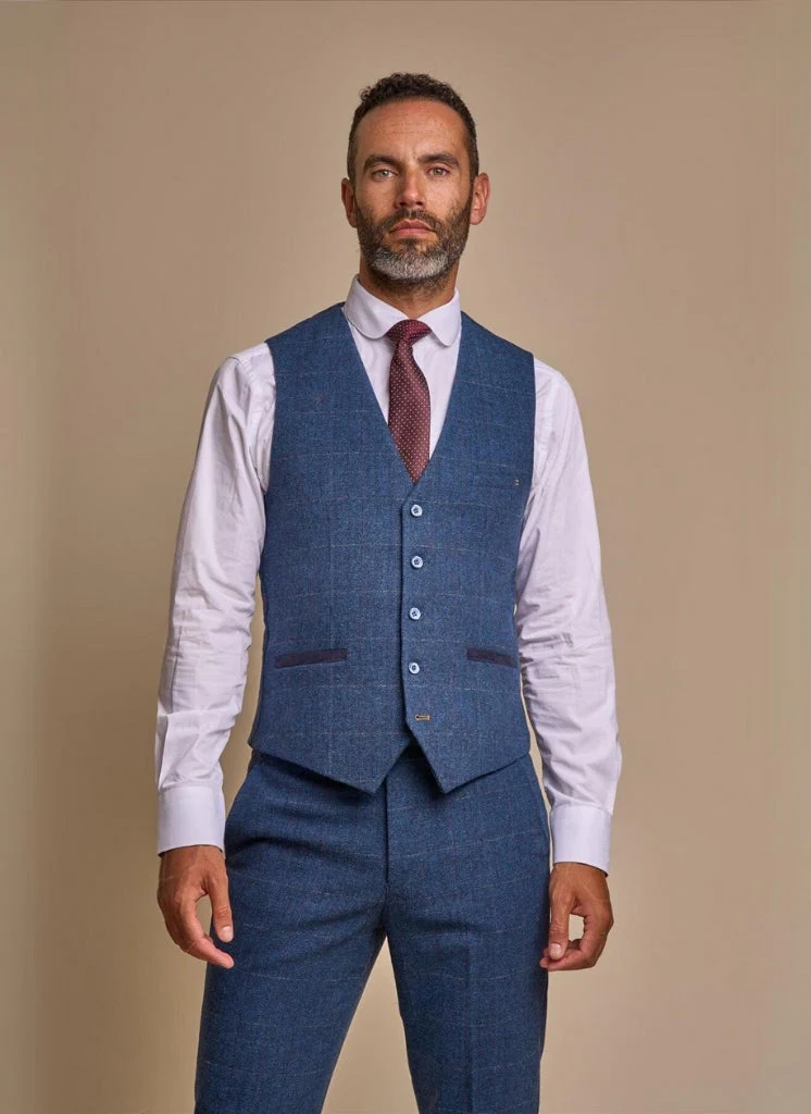 Cavani - Gilet Carnegi Navy Tweed