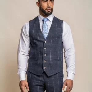 Cavani - Gilet Ruitpatroon Angels Navy Blue