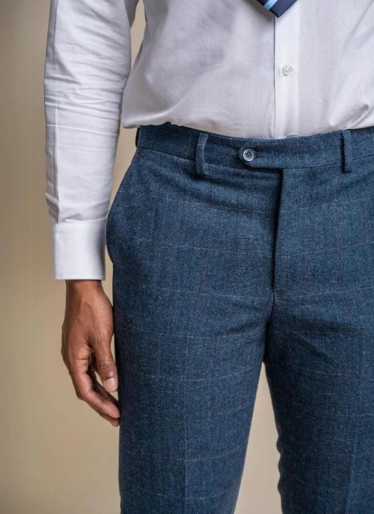 Cavani - Pantalon Carnegi Navy Tweed - Afbeelding 4