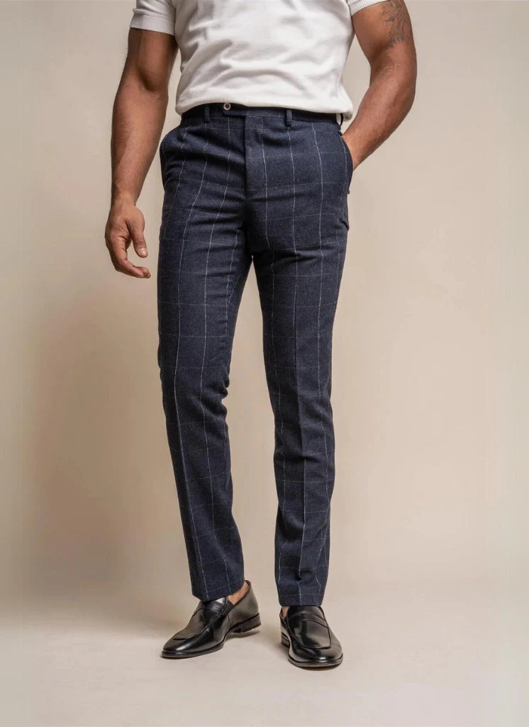 Cavani - Pantalon Ruitpatroon Angels Navy Blue