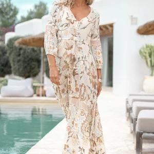 Dress Gloria Flower Natural