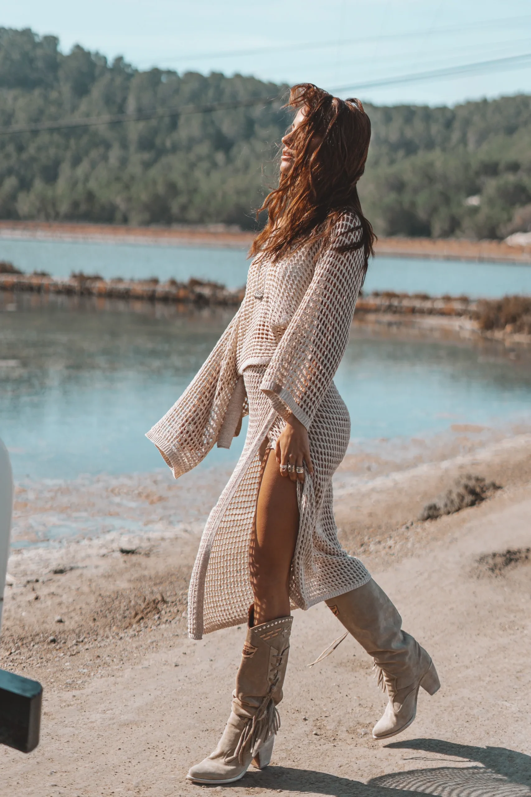 Ada Knitted Wrap Skirt Light Beige - Afbeelding 8