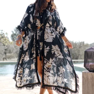 Kimono Fringe Coralia Black