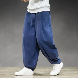 Donkerblauwe Baggy Broek Heren