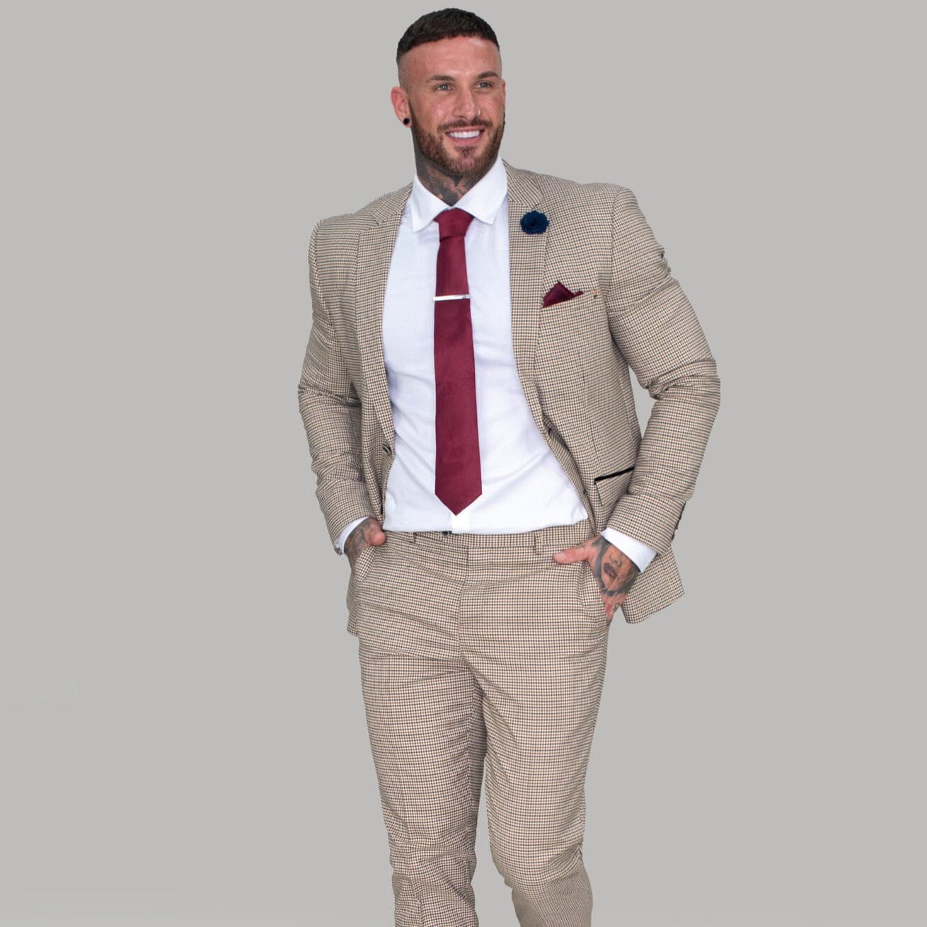 2-delig pak - geruit heren kostuum - Cavani Elwood houndstooth suit 2pc - Afbeelding 6