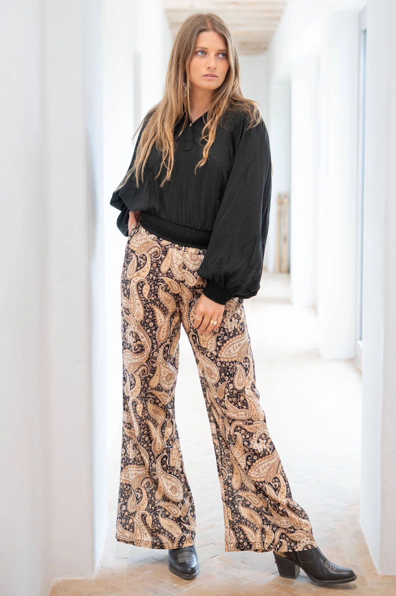 Pantalon Vena Paisley Black - Afbeelding 2