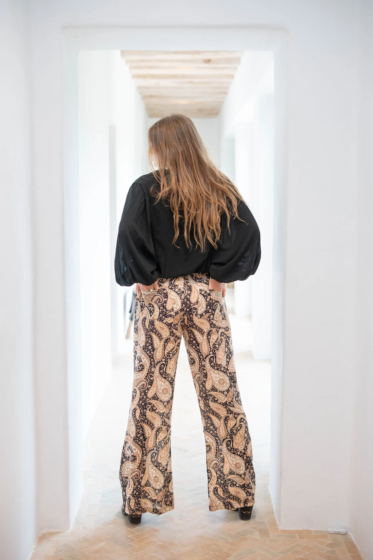 Pantalon Vena Paisley Black - Afbeelding 8