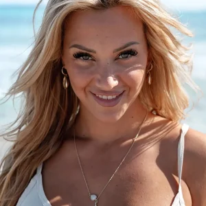 Single Necklace Feather Moonstone Silver/White