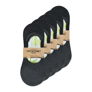 green-goose Bamboe Dames Footies - 5 paar - 85% Bamboe - Zwart - Maat 35-39