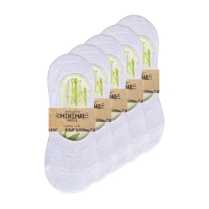 green-goose Bamboe Dames Footies - 5 paar - 85% Bamboe - Wit - Maat 35-39