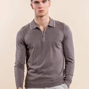 Luxury Half-Zip Polo Longsleeve