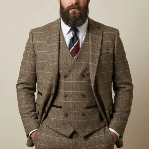 CASTLESON Baron - Driedelig Herenpak Brown