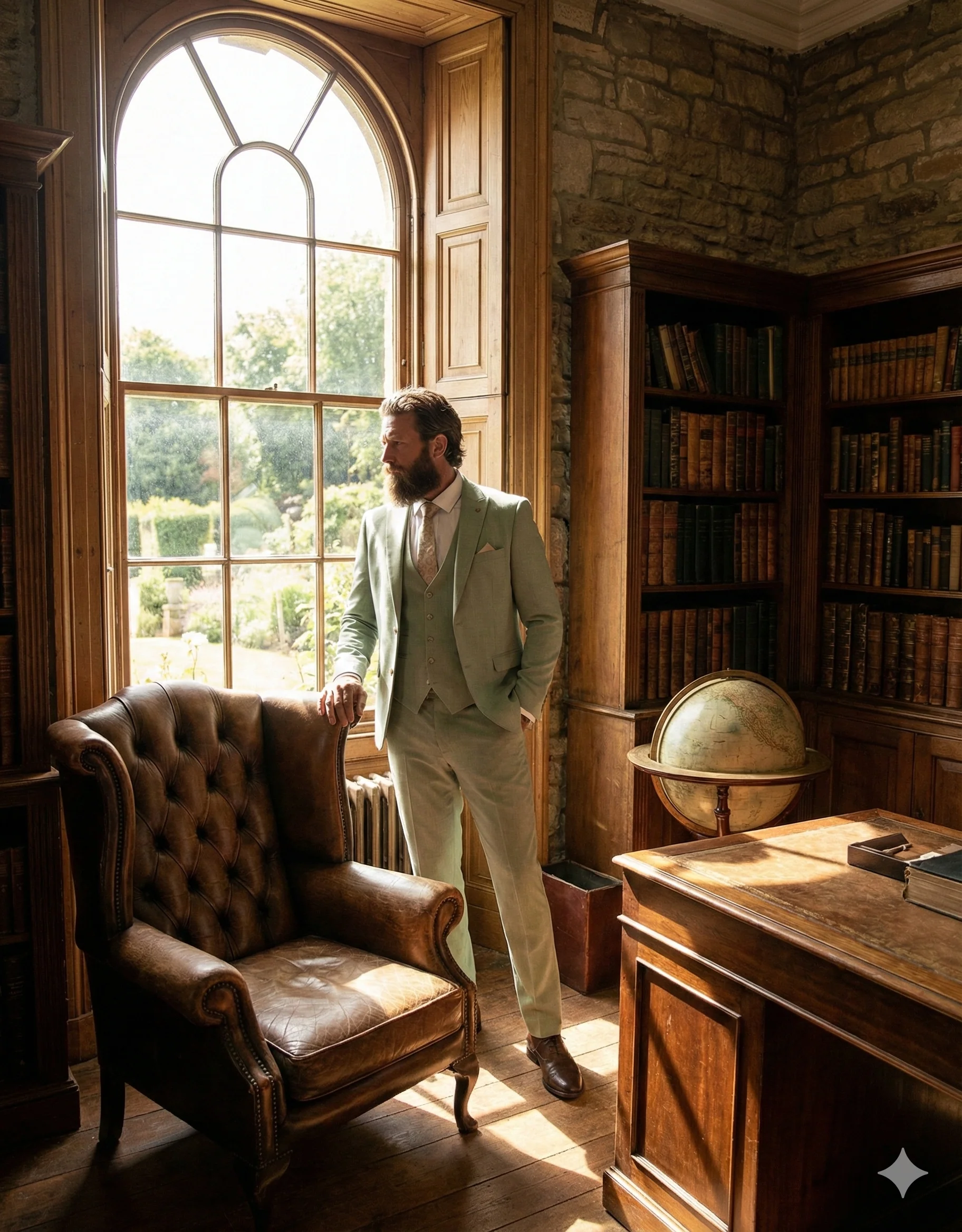 3-delig Heren Kostuum - Marc Darcy Finley Moss Green - Afbeelding 3