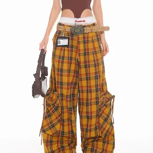 Geruite Cargo Broek Dames