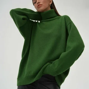Groen Coltrui Dames Oversized