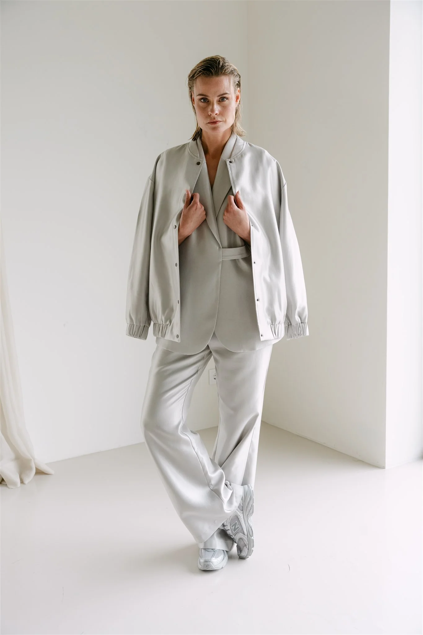 JoyAA Bomber Jacket | Silver