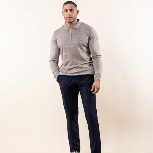 Luxury Longsleeve Polo Rib Edge
