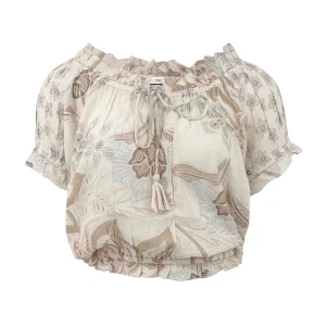 Crop Top Rabel Flower Ivory print