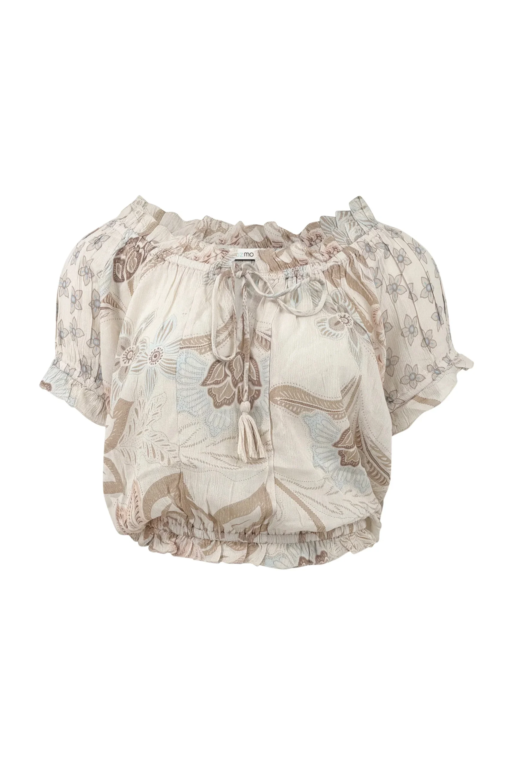Crop Top Rabel Flower Ivory print - Afbeelding 2