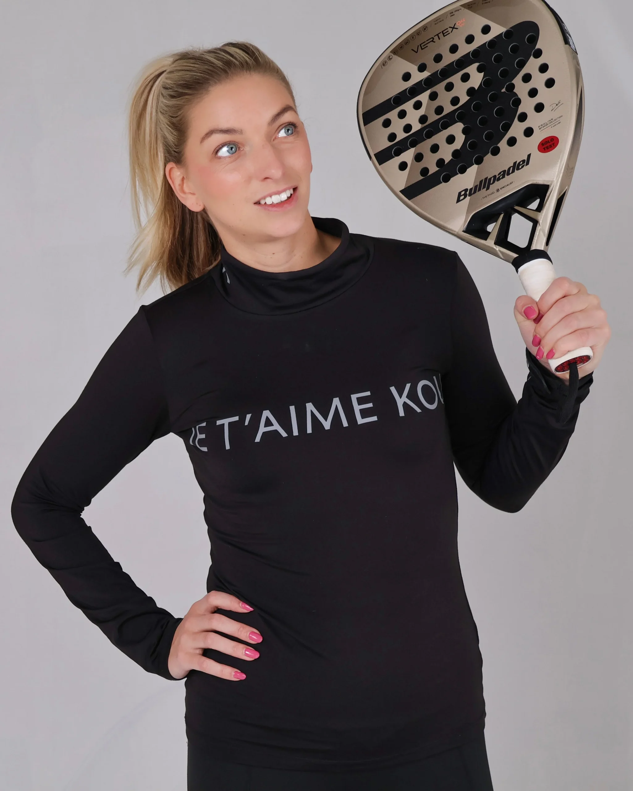 Dames Je T'aime Shirt Kou - Zwart - Afbeelding 3