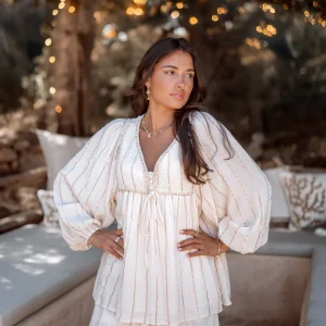 Blouse Gigi Stripe Ecru