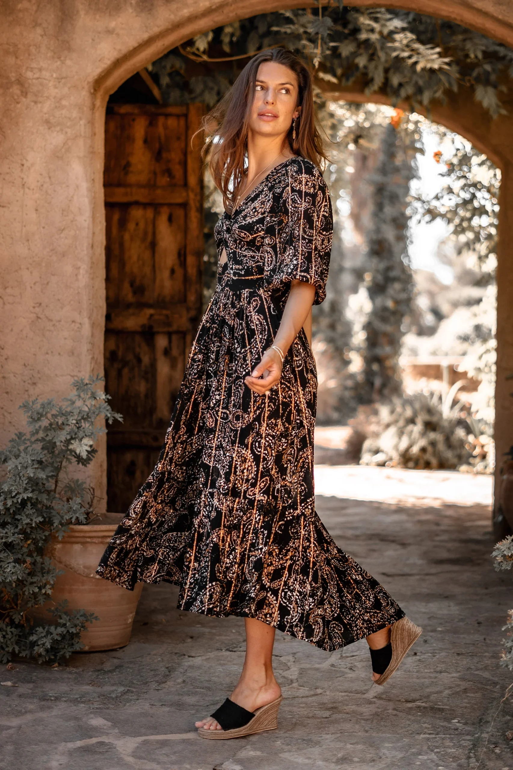 Dress Santi Paisley Black - Afbeelding 3