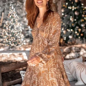 Short Dress Mio Paisley Taupe