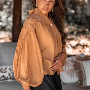 Blouse Luciana Romance Brick