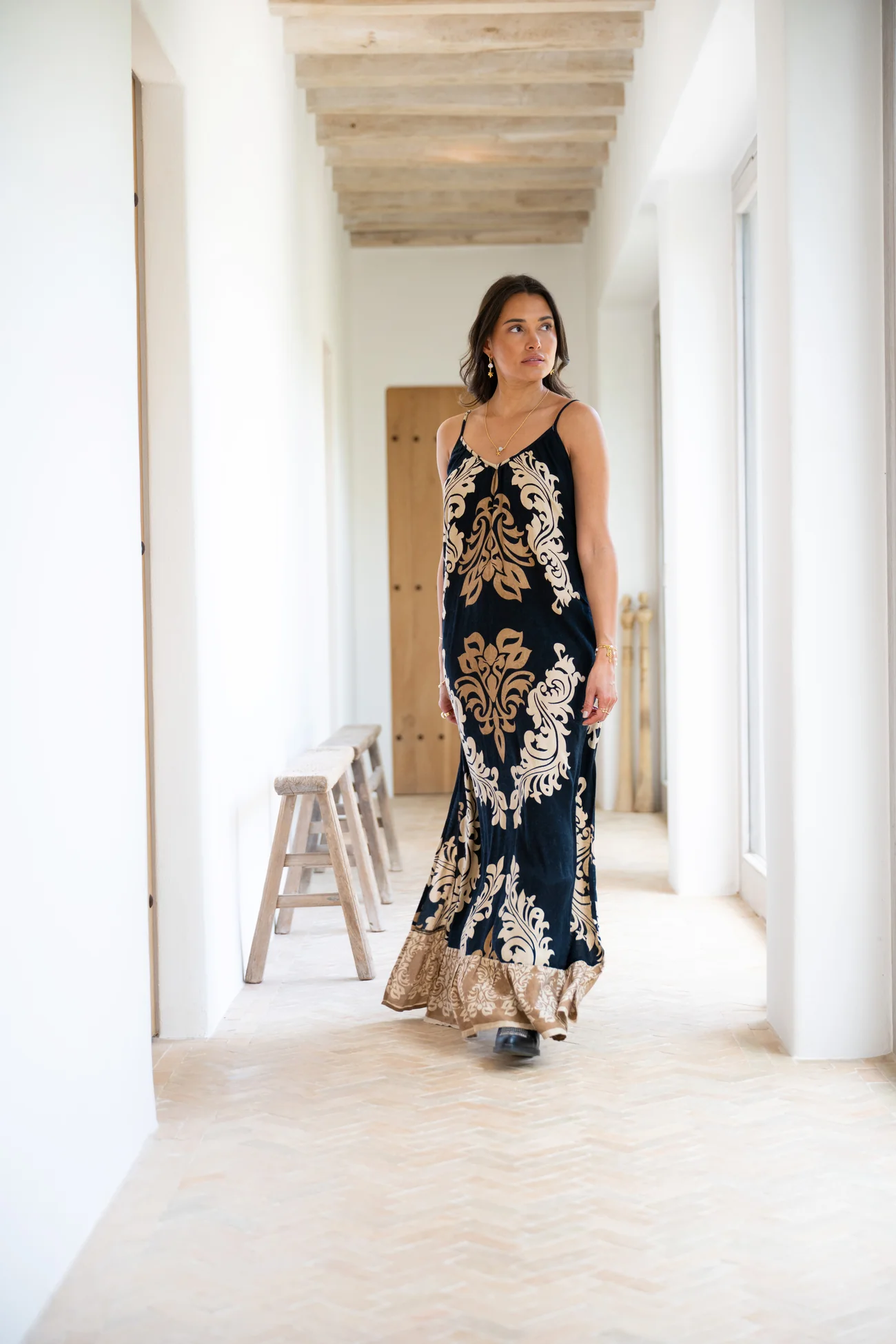 Strap Dress Jacquard Black - Afbeelding 4