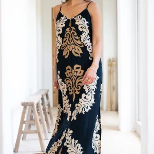 Strap Dress Jacquard Black