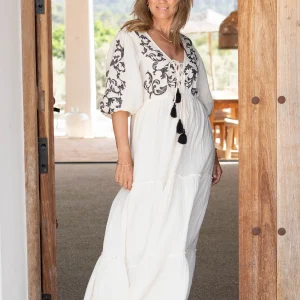 Maxi Dress Glorio Cosido Ecru