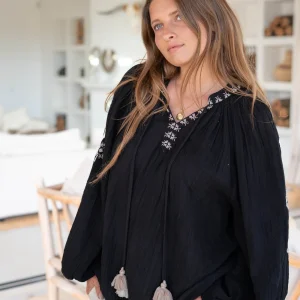 Blouse Sonrisa Cosido Black