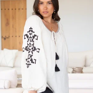 Blouse Viva Cosido Ecru