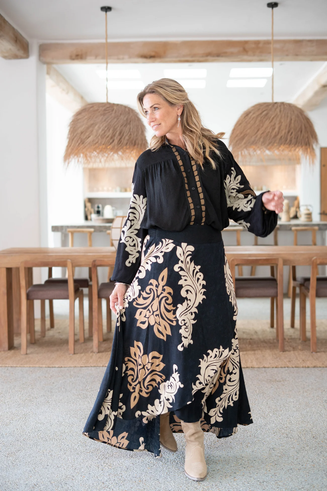 Circle Skirt Jaquard Black - Afbeelding 7