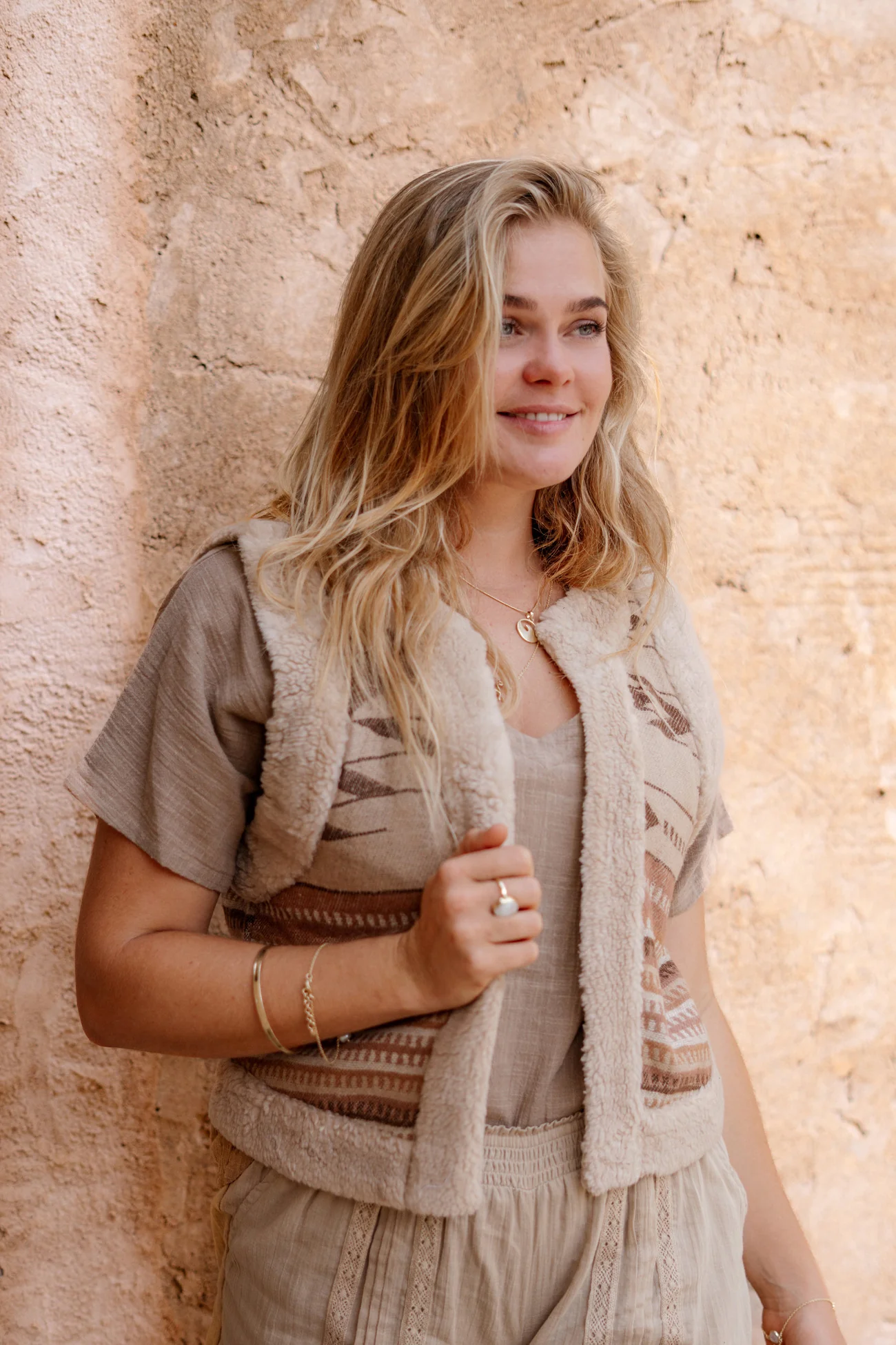 Fur Gilet Normad Natural - Afbeelding 2