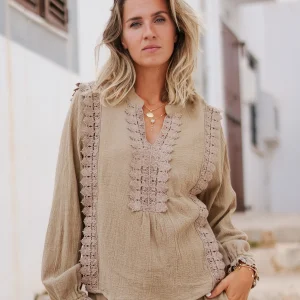 Blouse Encaje Taupe