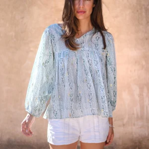 Blouse Corazon Print Stone Blue