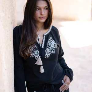 Blouse Corazon Embroidery Black