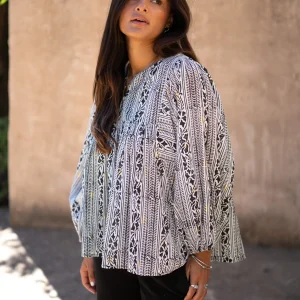 Blouse Corazon Print Black