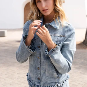 Ruffled Denim Jacket Cádiz Light Denim