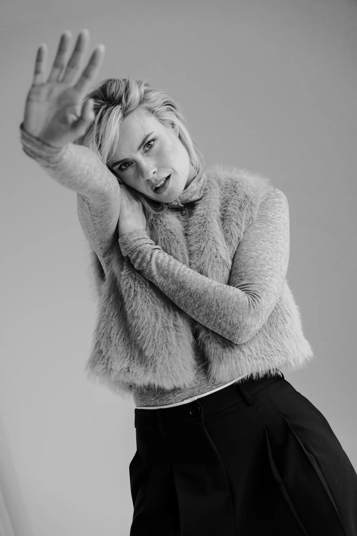 IslaA5 Fake fur gilet | Grey - Afbeelding 6