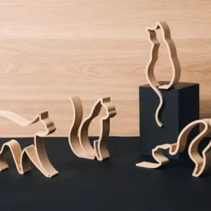 Set van 4 speelse decoratieve katten