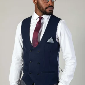 Kelvin Navy Gilet - Double Breasted