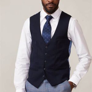 Kelvin Navy Gilet - Single Breasted