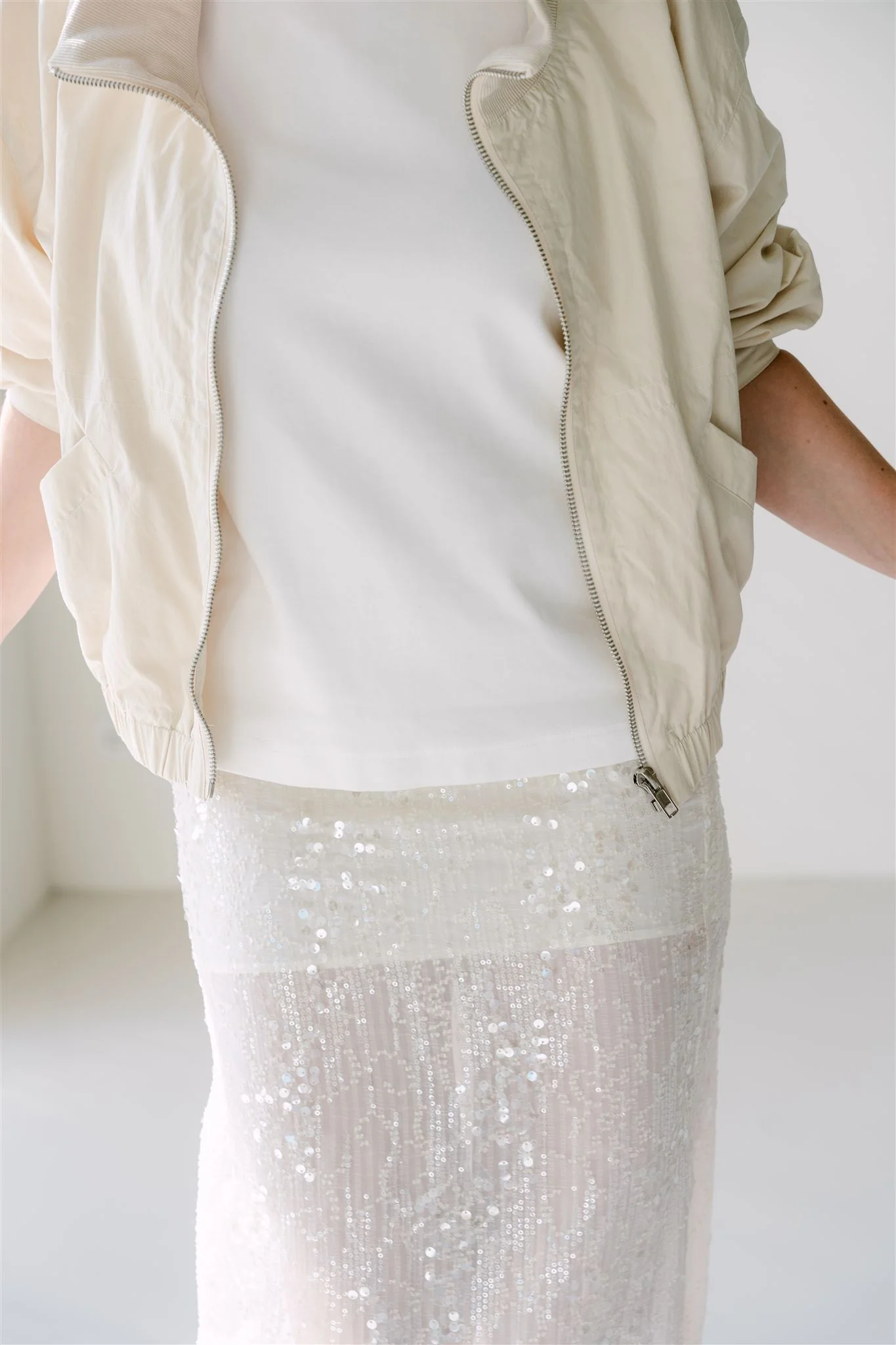 KianS6 sequin skirt | Off-white - Afbeelding 3