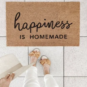 Grote deurmat "Happiness is Homemade" - 100% kokosvezels