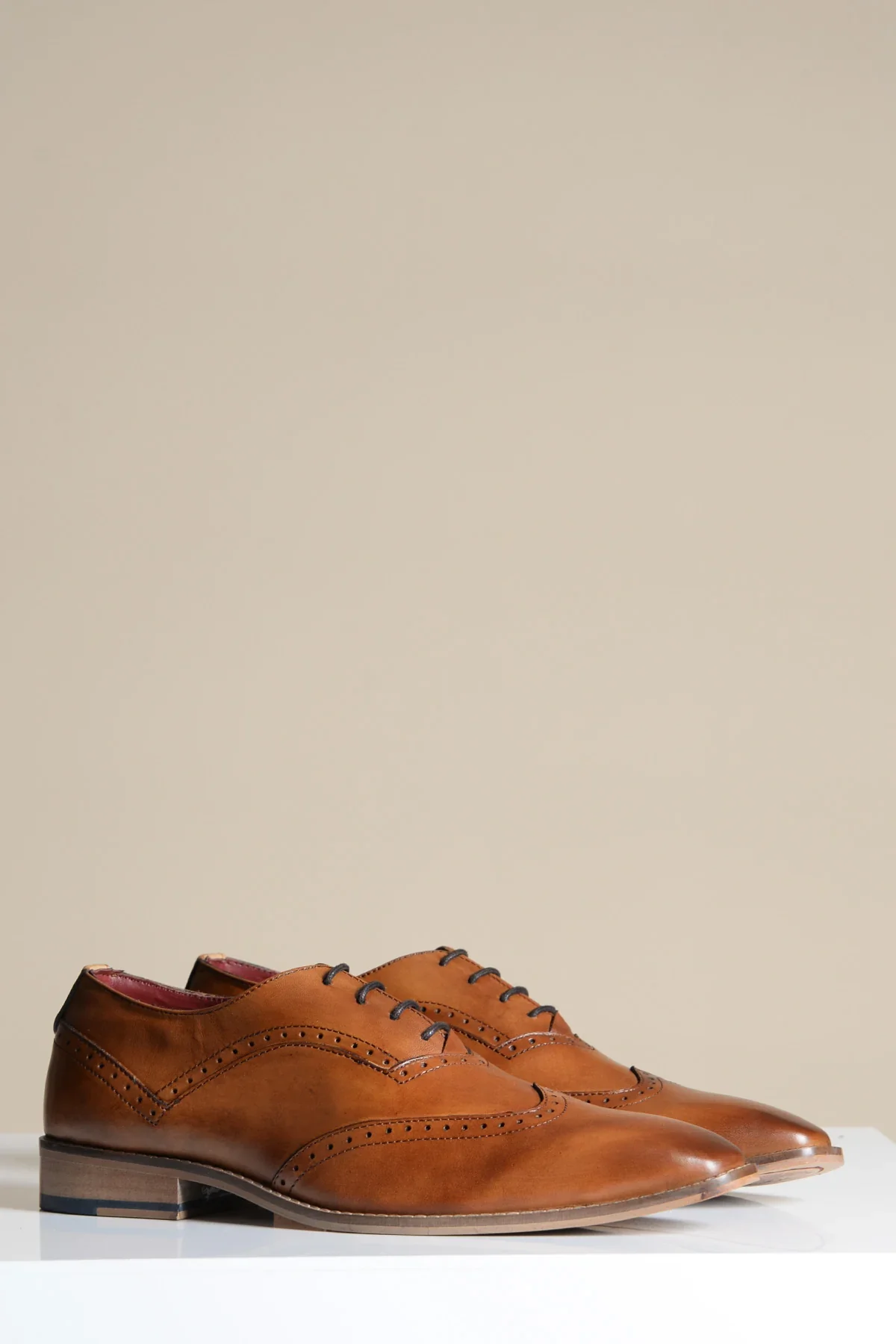Bruine leren schoenen, Marc Darcy Dawson - Wingtip brogue - Afbeelding 3