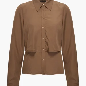 LeahA5 longsleeve blouse | Brown